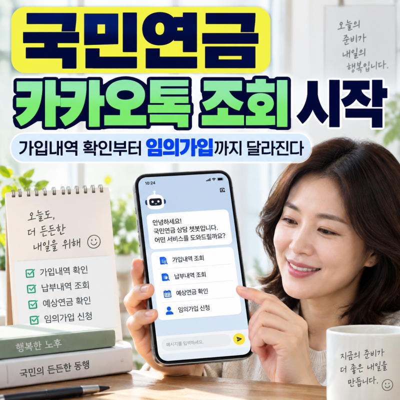국민연금 카카오톡 조회 시작, 가입내역 확인부터 임의가입까지 달라진다