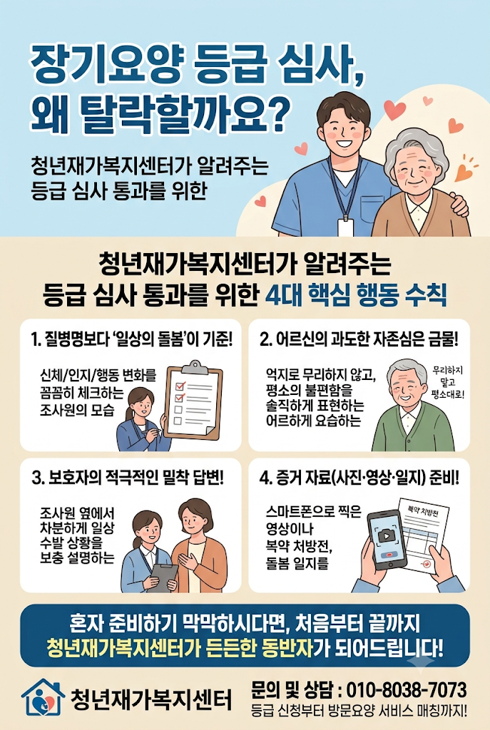 노인장기요양 등급 심사 잘 나오는 법! 국민건강보험공단 현장 방문조사 100% 합격 꿀팁