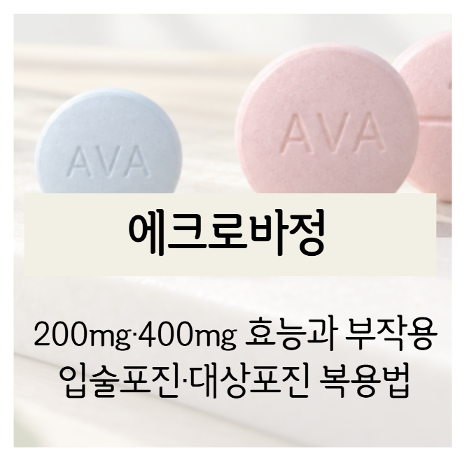 에크로바정 200mg·400mg 효능과 부작용｜입술포진·대상포진 복용법