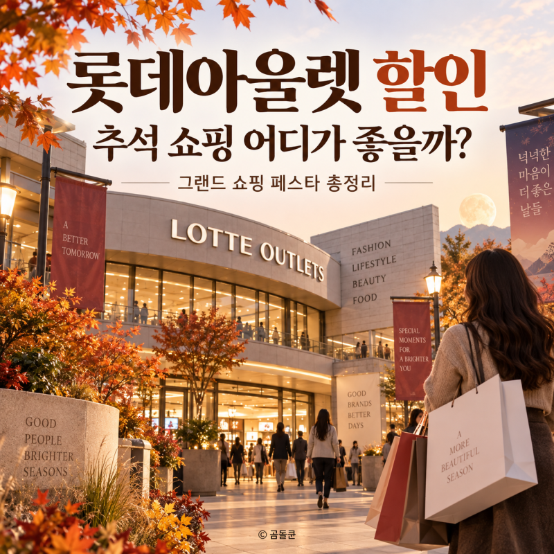 롯데아울렛 할인 2026 그랜드 쇼핑 페스타, 추석 최대 80% 세일 기간 브랜드 총정리