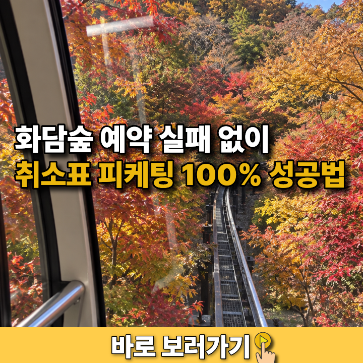 화담숲 예약 실패 없이 취소표 피케팅 100% 성공법