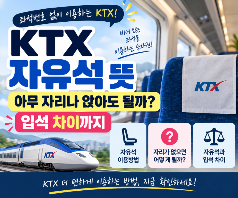 KTX 자유석 뜻 뭘까? 이용방법과 입석 차이까지 정리