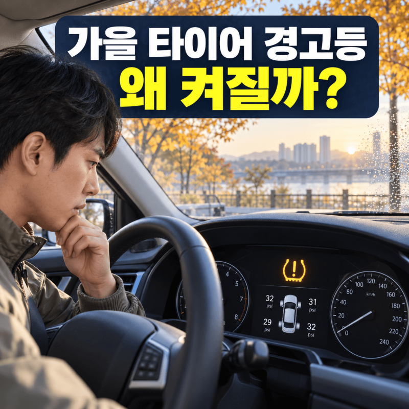 가을 아침 타이어 공기압 경고등이 켜지는 이유｜기온 변화·적정 공기압 점검법