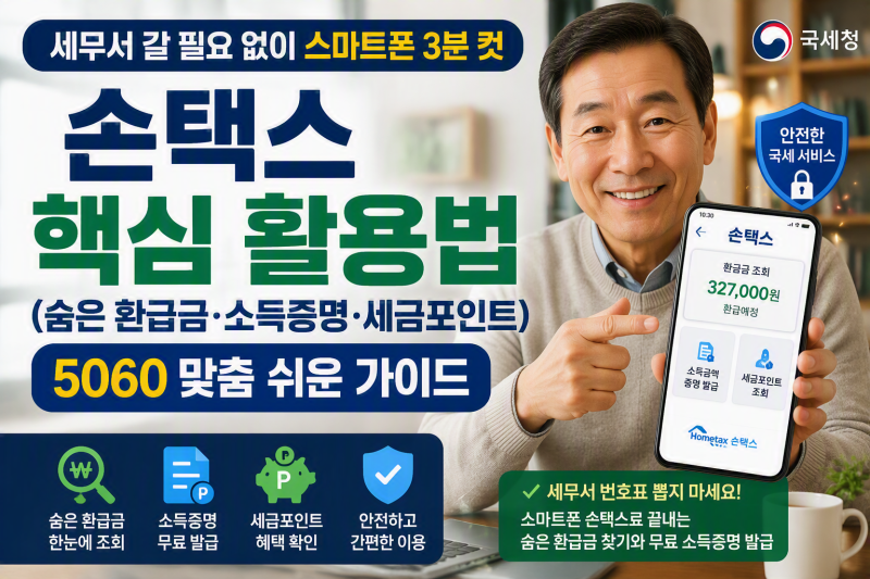"세무서 번호표 뽑지 마세요!" 405060을 위한 스마트폰 모바일 손택스 핵심 활용법 (숨은 국세 ....