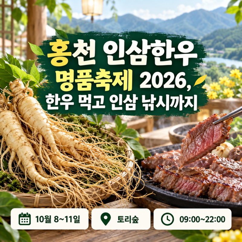 홍천 인삼한우 명품축제 2026, 한우 먹고 인삼 낚시까지