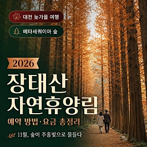 휴양림 64편 / 장태산자연휴양림 예약 방법·요금 총정리 (국내 유일 메타세쿼이아 단풍숲 · ....