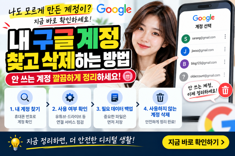 내가 가입한 구글 계정 찾기｜안 쓰는 계정 확인하고 삭제하는 방법