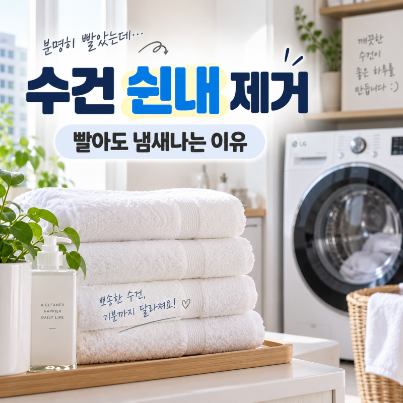 수건 쉰내 제거, 빨아도 냄새가 다시 나는 진짜 이유