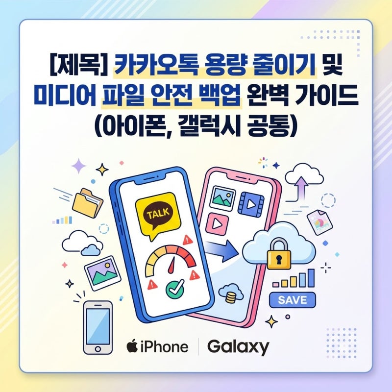 카카오톡 용량 줄이기 및 미디어 파일 안전 백업 완벽 가이드 (아이폰, 갤럭시 공통)
