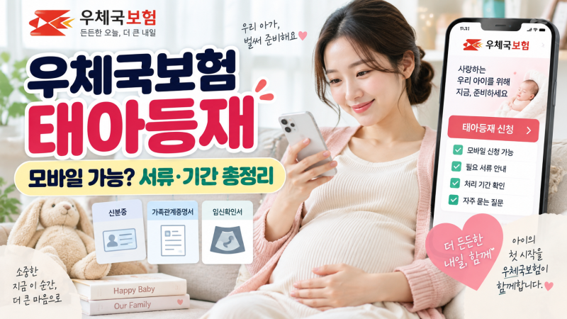 우체국보험 태아등재 모바일로 되나요, 서류부터 기간까지 총정리
