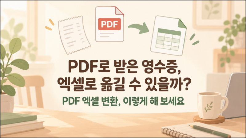 "PDF로 받은 영수증, 엑셀로 옮길 수 있을까?" PDF 엑셀 변환, 이렇게 해 보세요