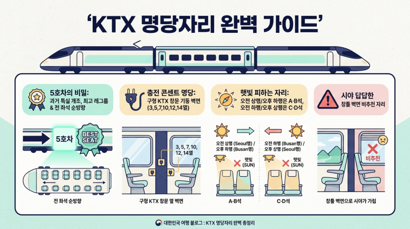 KTX 실패 없는 명당자리 추천! 콘센트 위치부터 5호차 비밀까지 총정리
