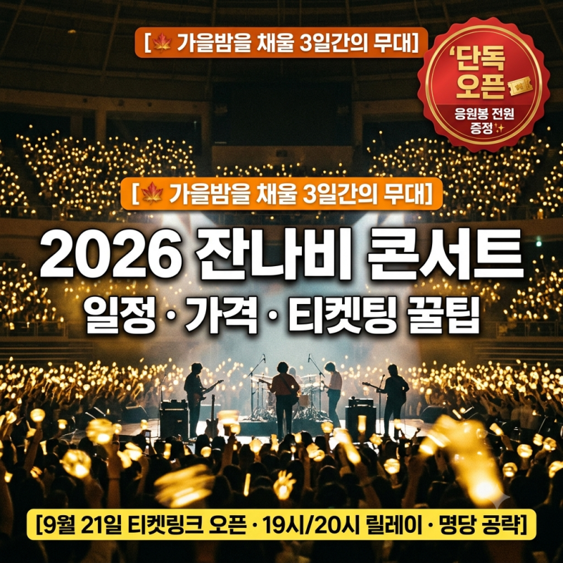 2026 잔나비 10월 콘서트 티켓팅 예매 일정·가격 총정리 (+KSPO 돔 명당·티켓링크 성공 꿀팁)