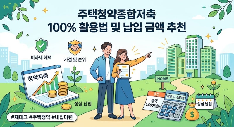 주택청약종합저축 100% 활용법 및 납입 금액 추천