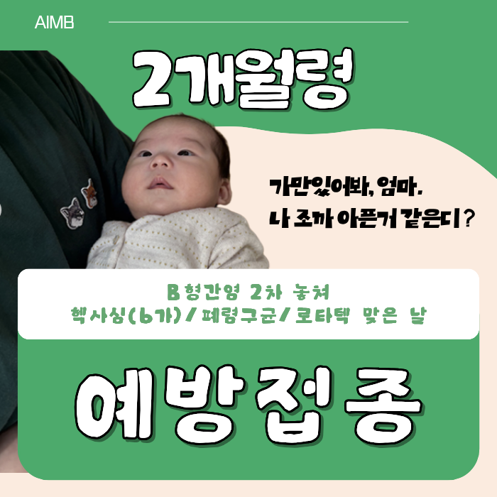 생후 2개월 예방접종 후기, B형간염 2차 놓쳐 헥사심·로타텍·폐렴구균 맞은 날 (준비물/꿀팁 ....