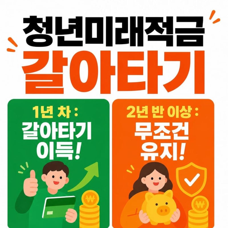 청년도약계좌 갈아타기, 1년 차 vs 2년 반 차 손익분기점 총정리 (청년미래적금 2차)