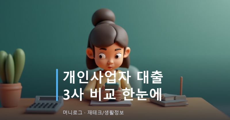 개인사업자 대출 비교, 인터넷은행 3사 금리 3.426%부터