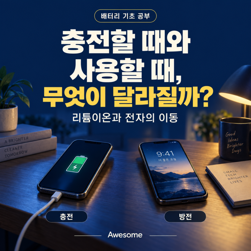 배터리 충전·방전 원리, 리튬이온과 전자는 어디로 이동할까?｜배터리 기초 공부