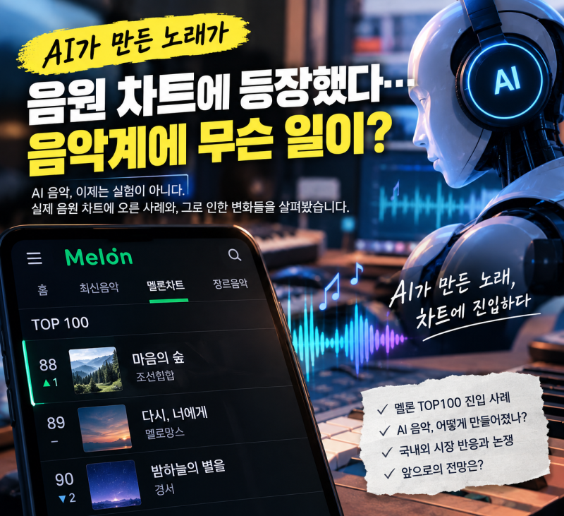 AI가 만든 노래가 음원 차트에 등장했다…음악계에 무슨 일이?