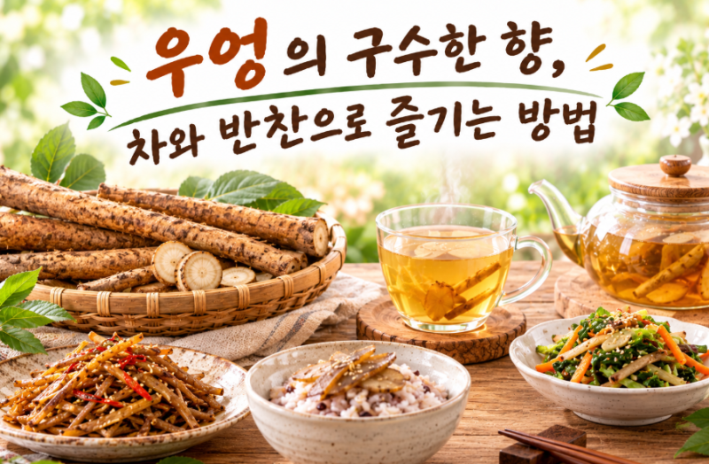 우엉의 구수한 향, 차와 반찬으로 즐기는 방법