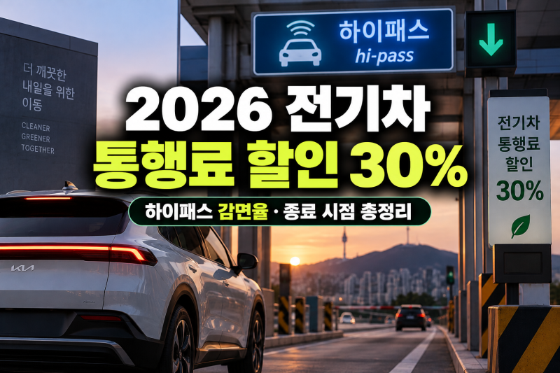 2026 전기차 통행료 할인 30%｜하이패스 감면율·종료 시점 총정리