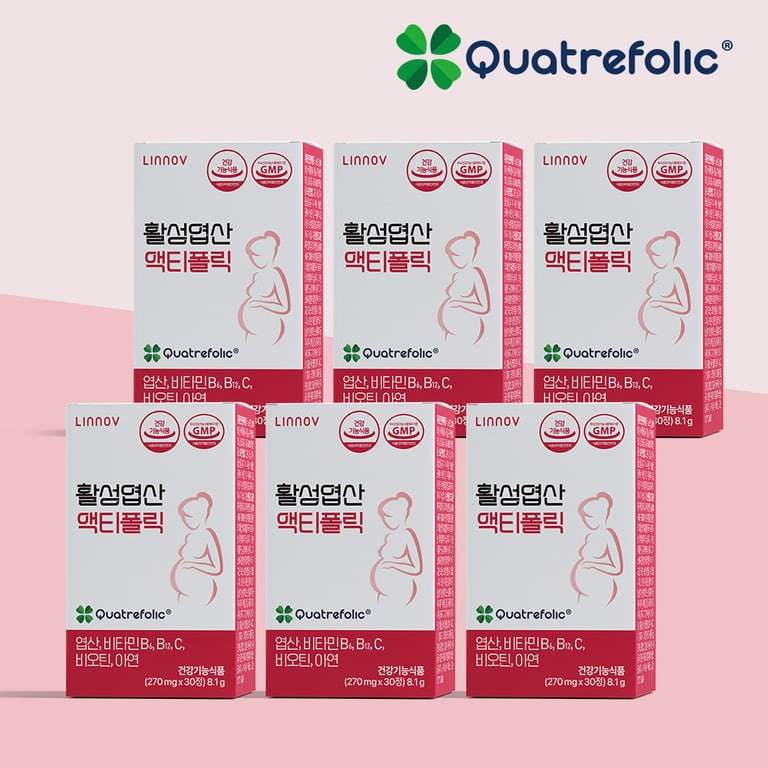 리노브 액티폴릭 4세대 활성형 활성엽산 6개월분 임신준비 임신초기 임산부