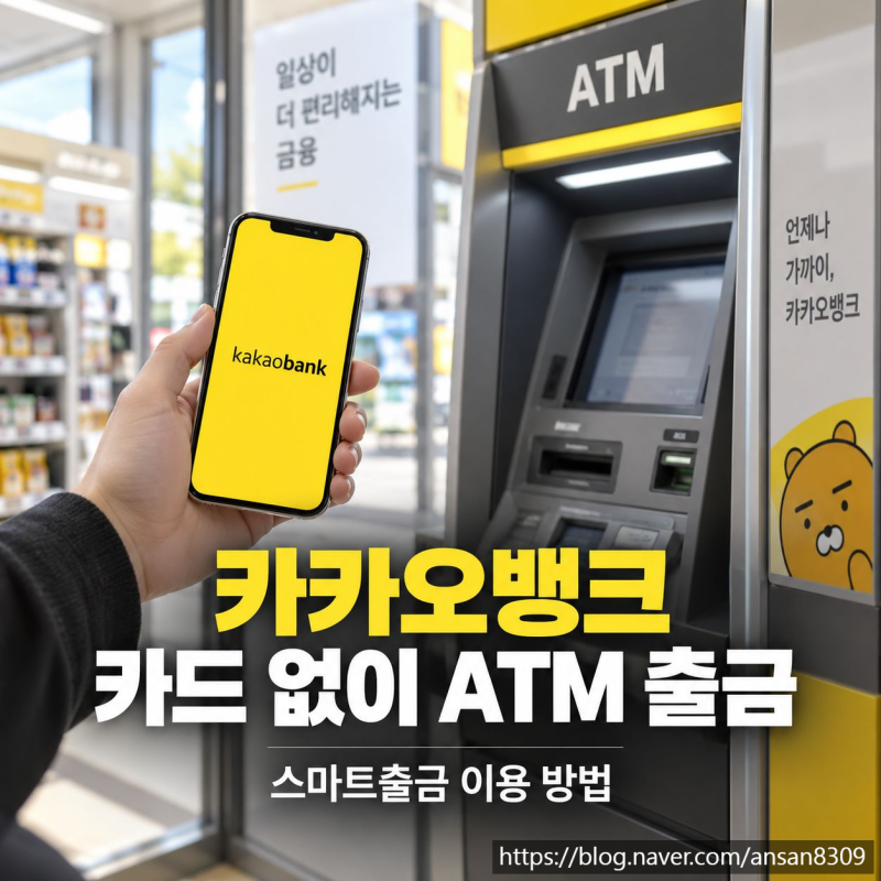 카카오뱅크 카드 없이 ATM 출금, 스마트출금 이용 방법