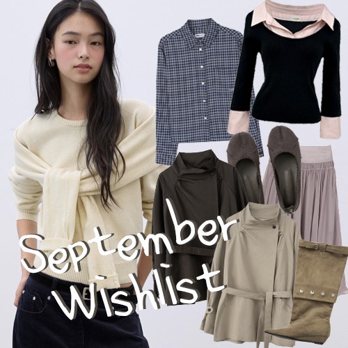 ✦Wish list✦ 9월 위시리스트 l 가을 아우터, 니트, 체크셔츠, 롱스커트, 단화, 부츠 가을느낌 ....