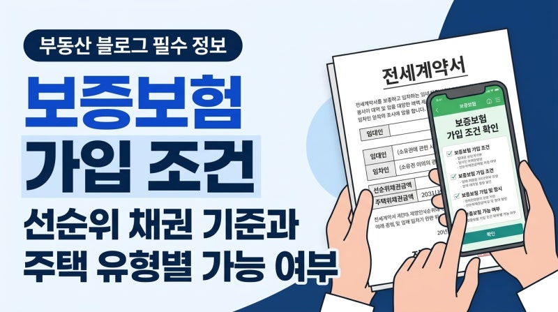 보증보험 가입 조건 선순위 채권 기준과 주택 유형별 가능 여부