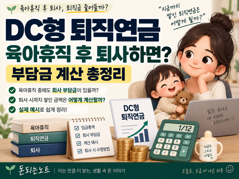 DC형 퇴직연금, 육아휴직 후 퇴사하면 퇴직금 어떻게 계산할까? 부담금 계산 총정리