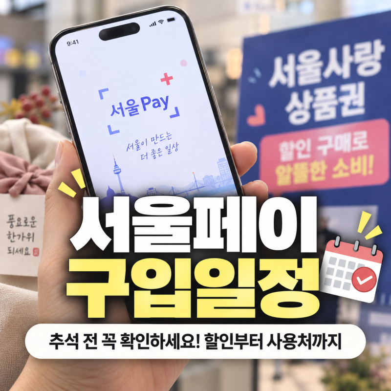 서울페이 구입일정, 추석 전 꼭 확인하세요! 할인부터 사용처까지