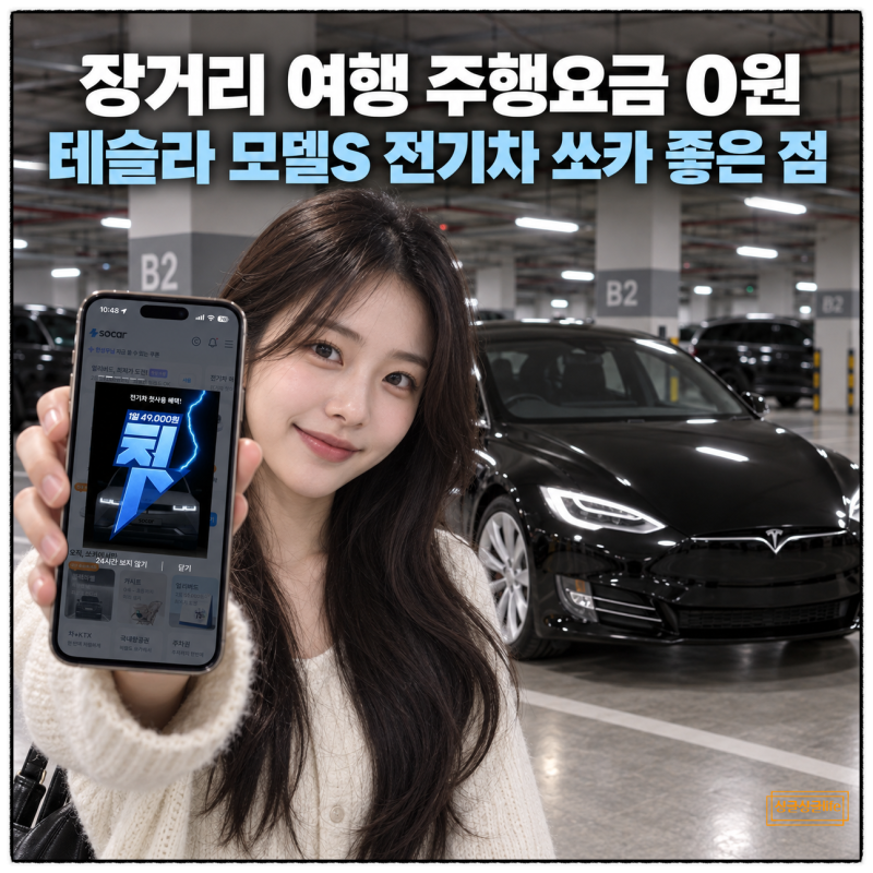 “장거리 주행요금 0원” 테슬라 모델S 전기차 쏘카 좋은 점