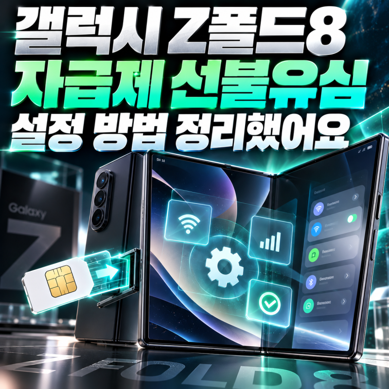 갤럭시 Z폴드8 자급제 선불유심 설정 방법 정리했어요