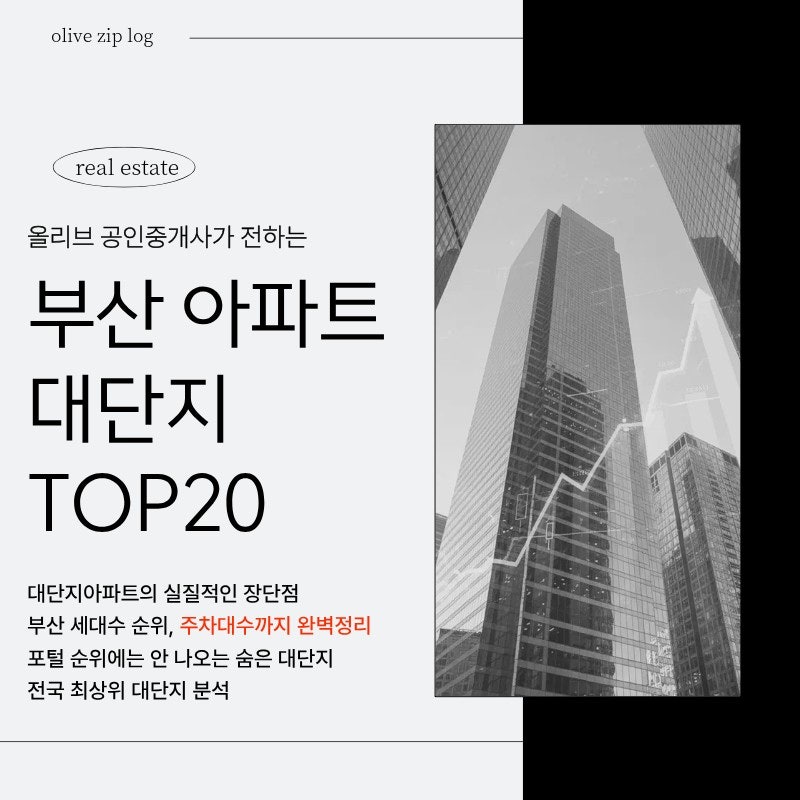 부산 대단지 아파트 순위 TOP20 (feat. 세대당 주차대수)