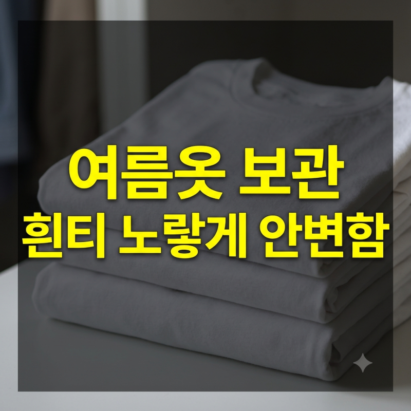 여름옷 정리 보관법 흰티 노랗게 변색 막는 목때 제거 세탁 팁