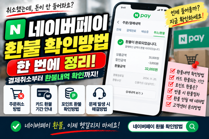 네이버페이 결제취소했는데 환불 언제? 환불내역 확인방법 총정리