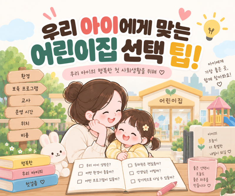 국공립·민간·가정·직장 어린이집 차이점은? 한눈에 보는 어린이집 종류 총정리!