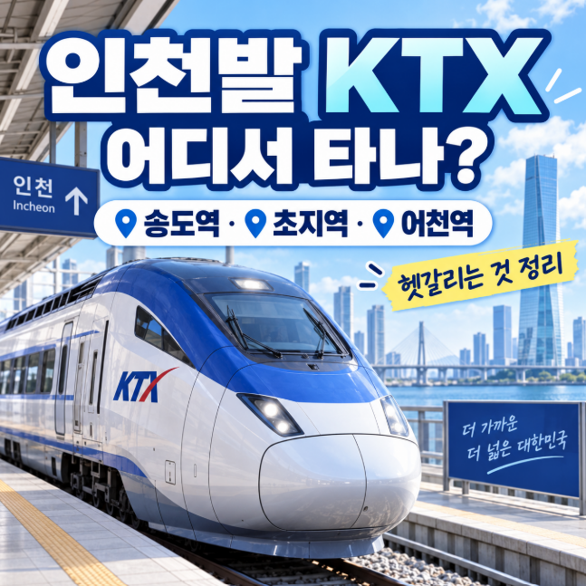인천발 KTX는 인천역에서 출발하나? 송도역·초지역·어천역은?