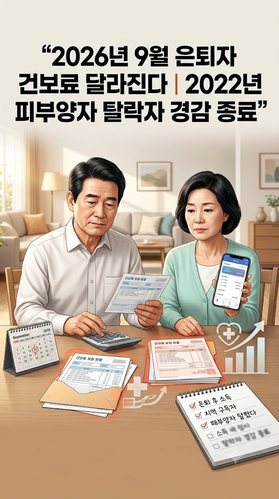 2026년 9월 은퇴자 건보료 달라진다｜2022년 피부양자 탈락자 경감 종료