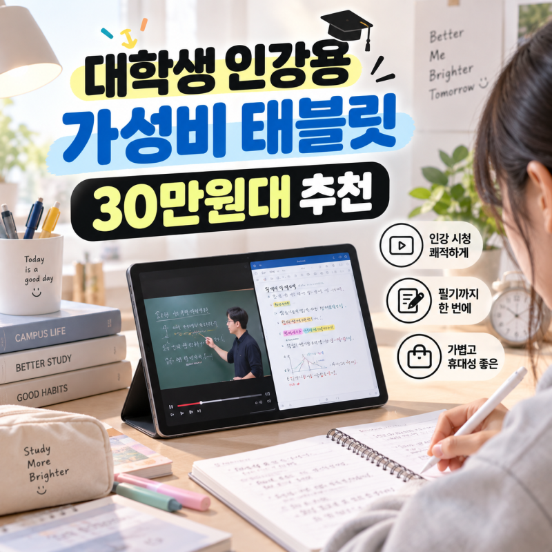 대학생 인강용 가성비 태블릿 30만원대 추천 모델 스펙 비교