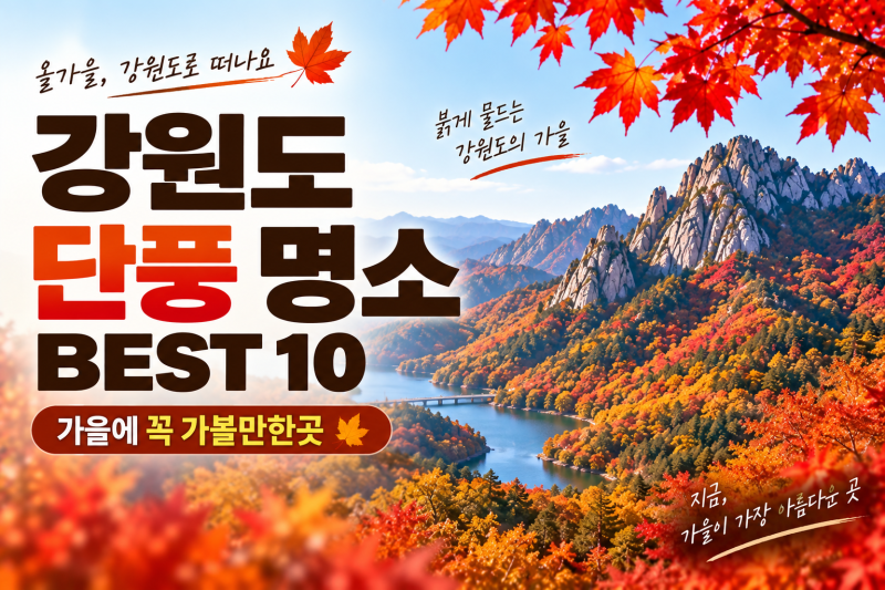 강원도 단풍 명소 BEST 10, 가을에 꼭 가볼만한곳