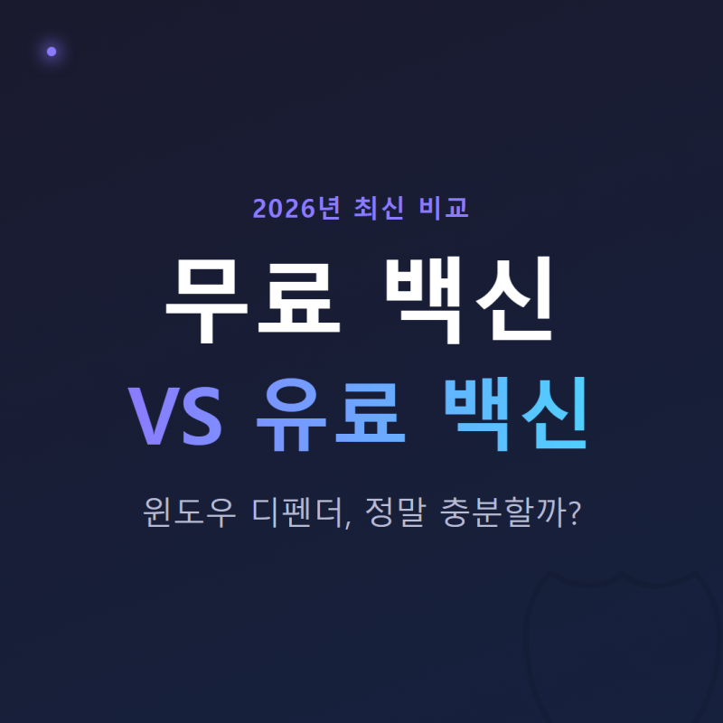백신 프로그램 무료 유료 비교, 윈도우 디펜더로 충분할까?