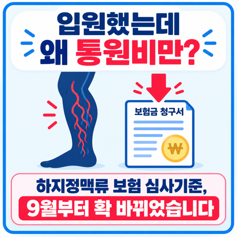 하지정맥류 보험금 거절 사례 늘어난 이유, 9월 심사 기준 변경 때문입니다