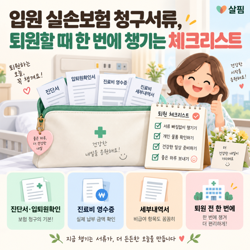입원 실손보험 청구서류, 퇴원할 때 한 번에 챙기는 체크리스트