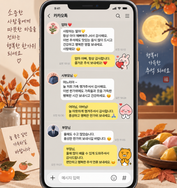2026 추석 인사말 문구 부모님, 시댁, 어른, 직장상사 상황별 카톡 문구 모음
