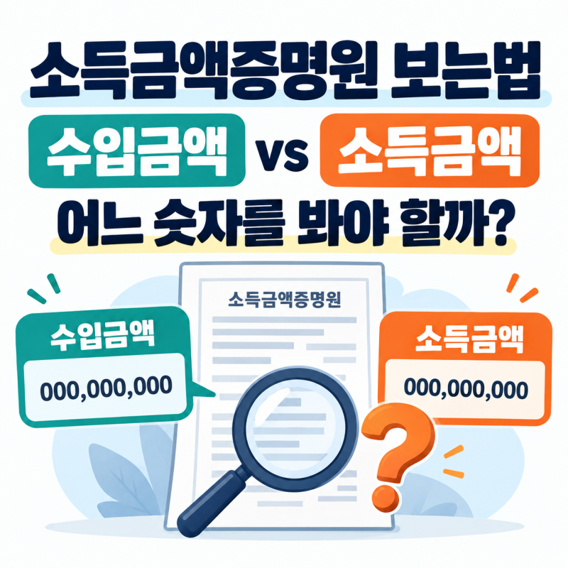 소득금액증명원 보는법, 수입금액과 소득금액은 무엇이 다를까?