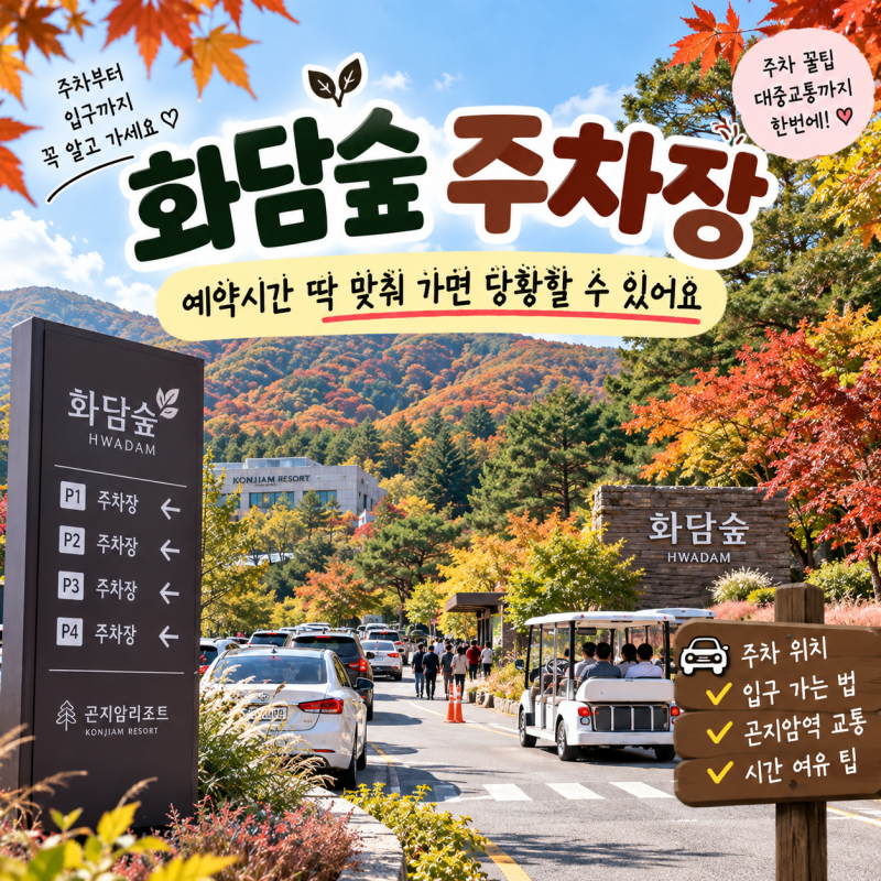 화담숲 주차장, 예약시간 딱 맞춰 가면 당황할 수 있어요