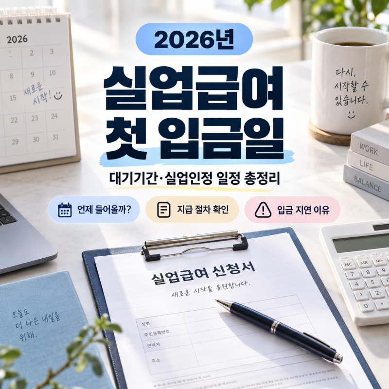 2026년 실업급여 첫 입금일 언제일까? 대기기간·실업인정 일정 총정리