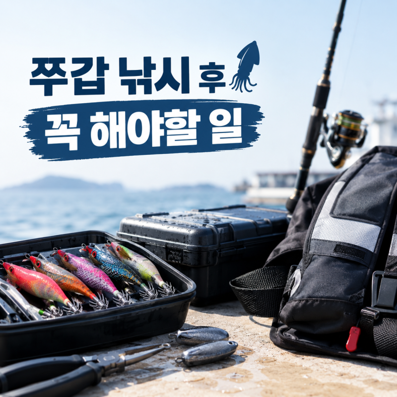 [낚시정보] 쭈갑 낚시 후 꼭 해야할 일 / 쭈꾸미낚시 갑오징어낚시 후 장비점검