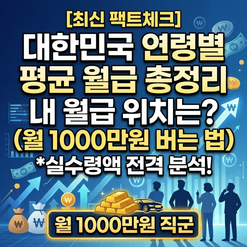 2026년 최신 대한민국 연령대별 평균 월급 총정리! 내 월급 위치는? (월 1000만원 버는 직군 & 실....